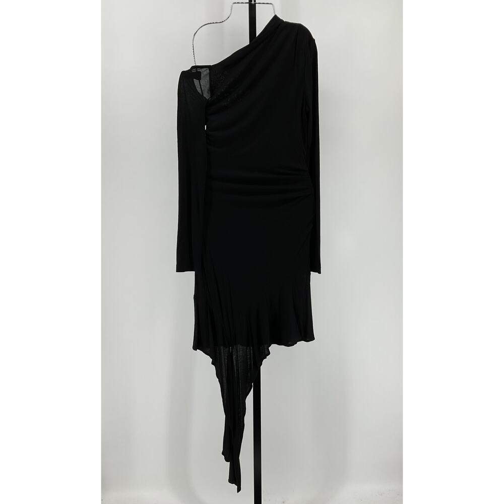 Helmut Lang 'Scala' Black Viscose Drape Mini Dres… - image 5